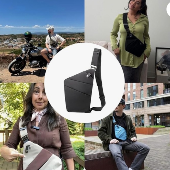 Anti-theft Sling Bag Water Repellent Crossbody Pink/Purple - Picture 9 of 10